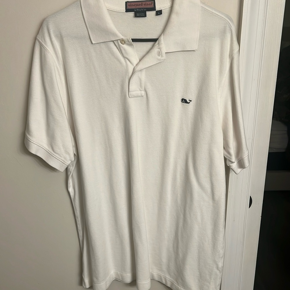 White vineyard vibes collared shirt
